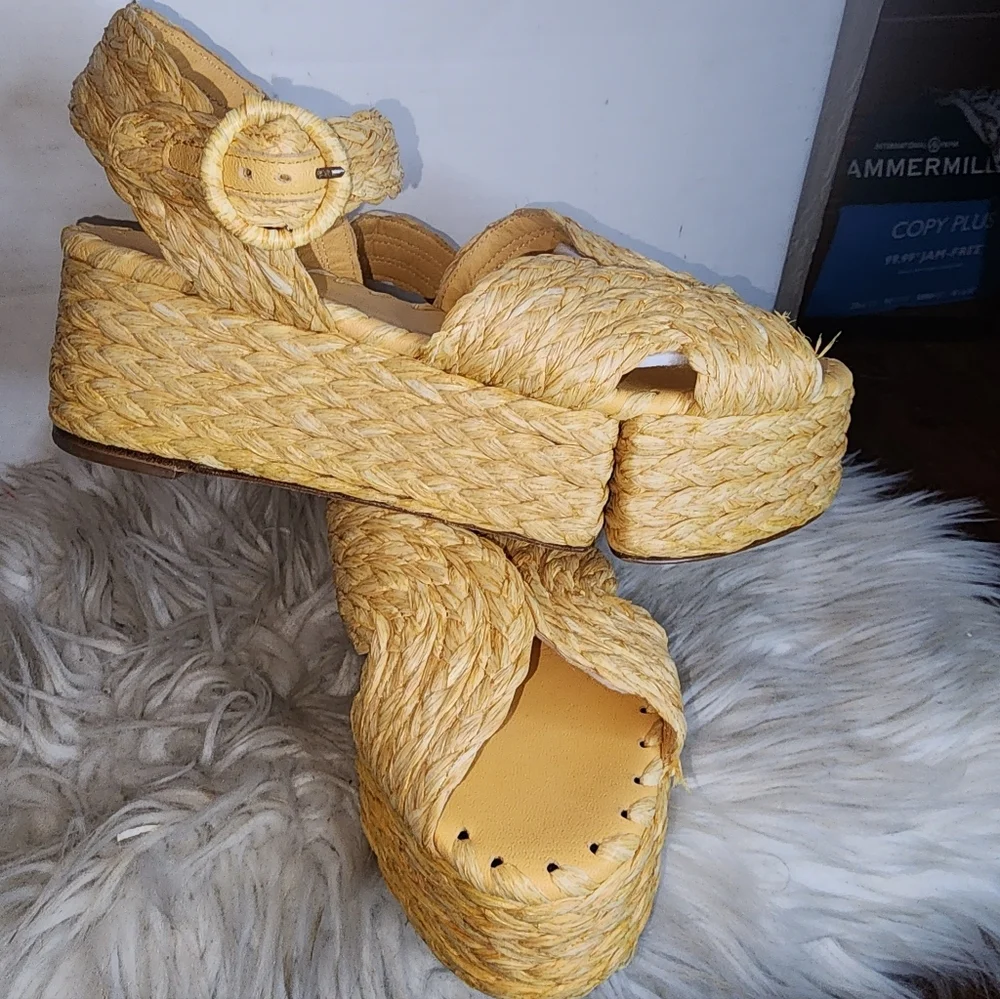 Paloma Barceló Layna Braided Raffia Sandals 40/10